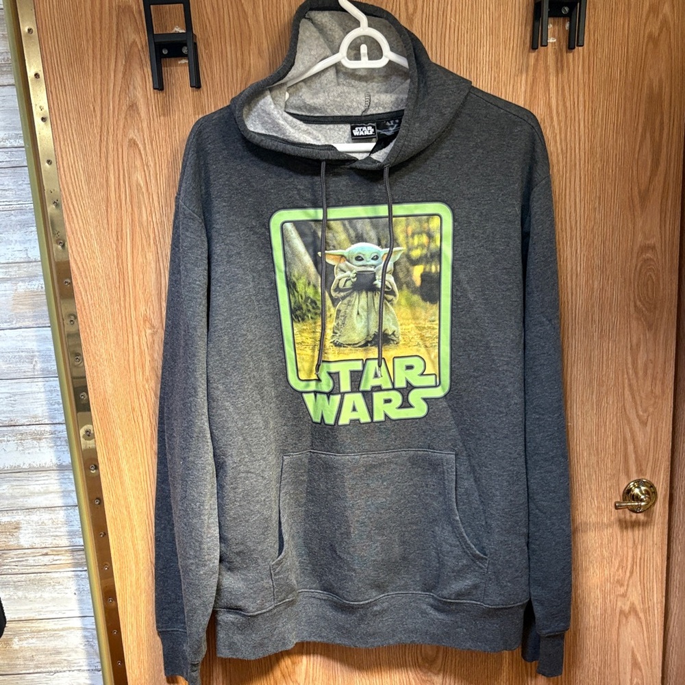 Star Wars Dark Gray Hoodie with Baby Yoda Design